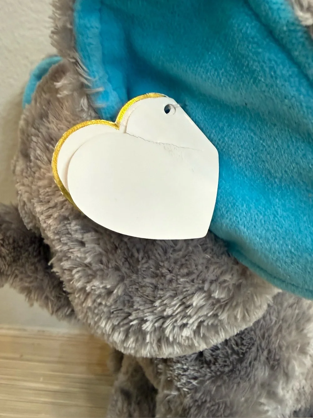 Ty Plush peanut the Grey Elephant Stuffed Animal with Blue Ears NWT